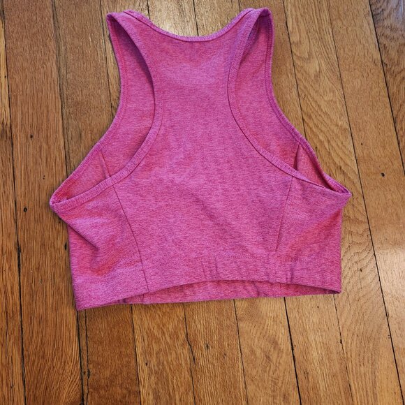 Outdoor Voices Flamingo Pink Crop Top Bra Small EUC Racerback - Picture 2 of 7
